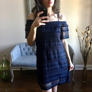 Tahari Off Shoulders Lace Dress NWT